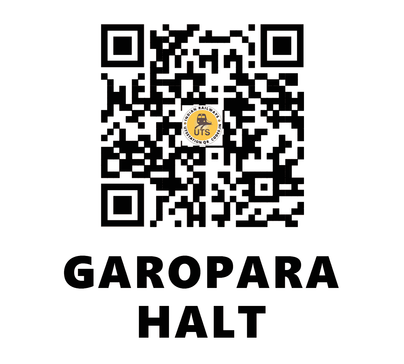 UTS QR Code for GAROPARA HALT - GRU - NF (WEST BENGAL)